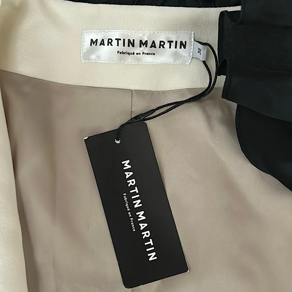 Martin Martin NWT Vintage Ivory/Black Blazer Jacket Coat **Size 36/US 6** 🌸🌸 - Picture 6 of 7
